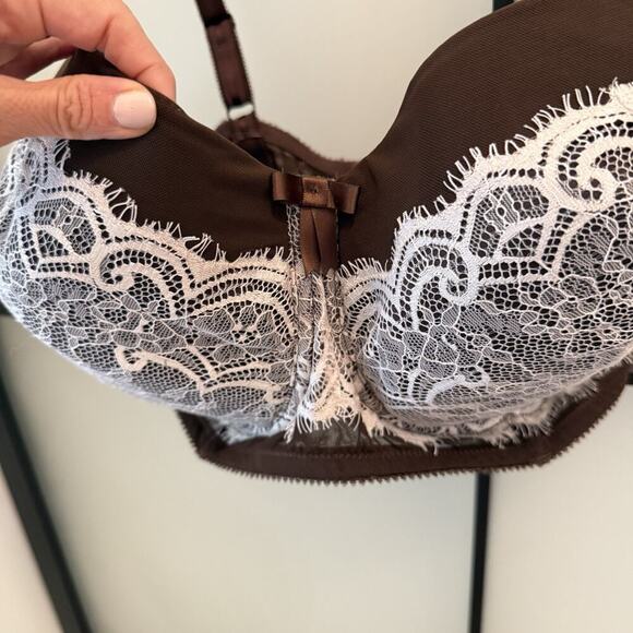 Claudette Longline Balconette Bra Underwire Plus Size Bra 38FF Lingerie New - Picture 3 of 11